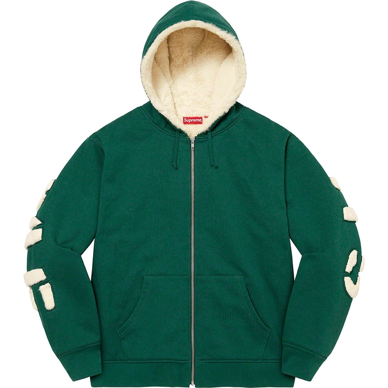 Faux Fur Lined Zip Up Hooded Sweatshirt view 15